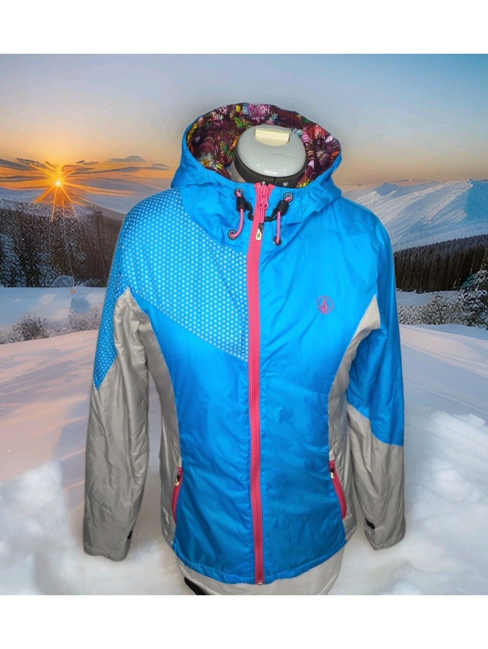 Volcom Hooded Insulated Snowboard Jacket Womens Medium Thermonite 600mm Ski Teal
